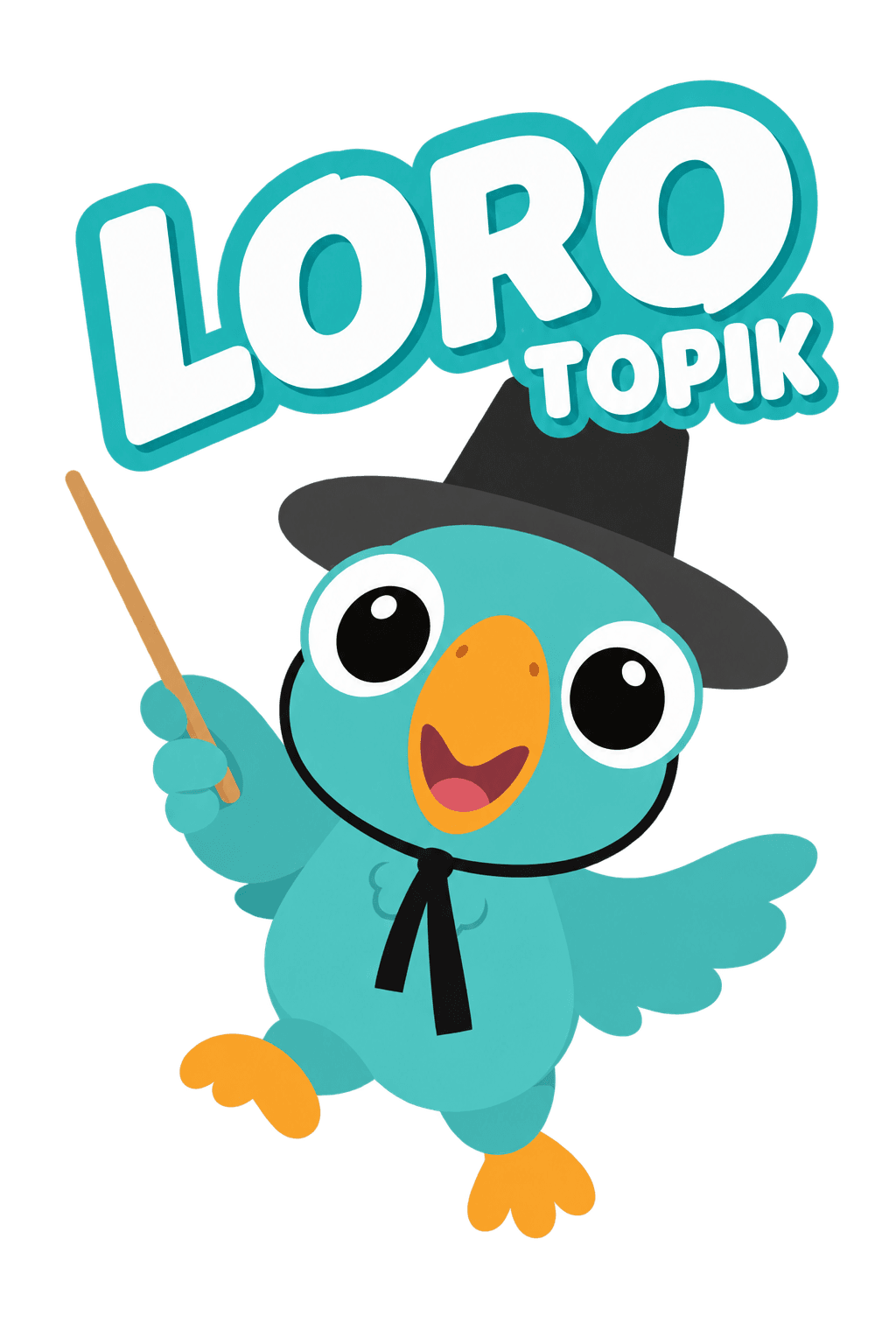 Loro, the LoroTOPIK AI parrot mascot wearing a traditional Korean gat hat