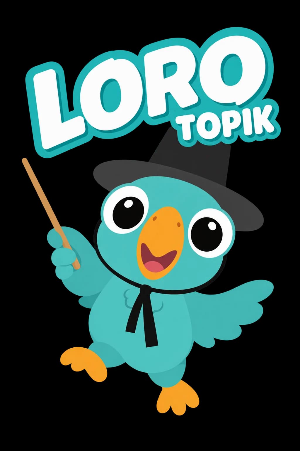 Loro, the LoroTOPIK AI parrot mascot wearing a traditional Korean gat hat